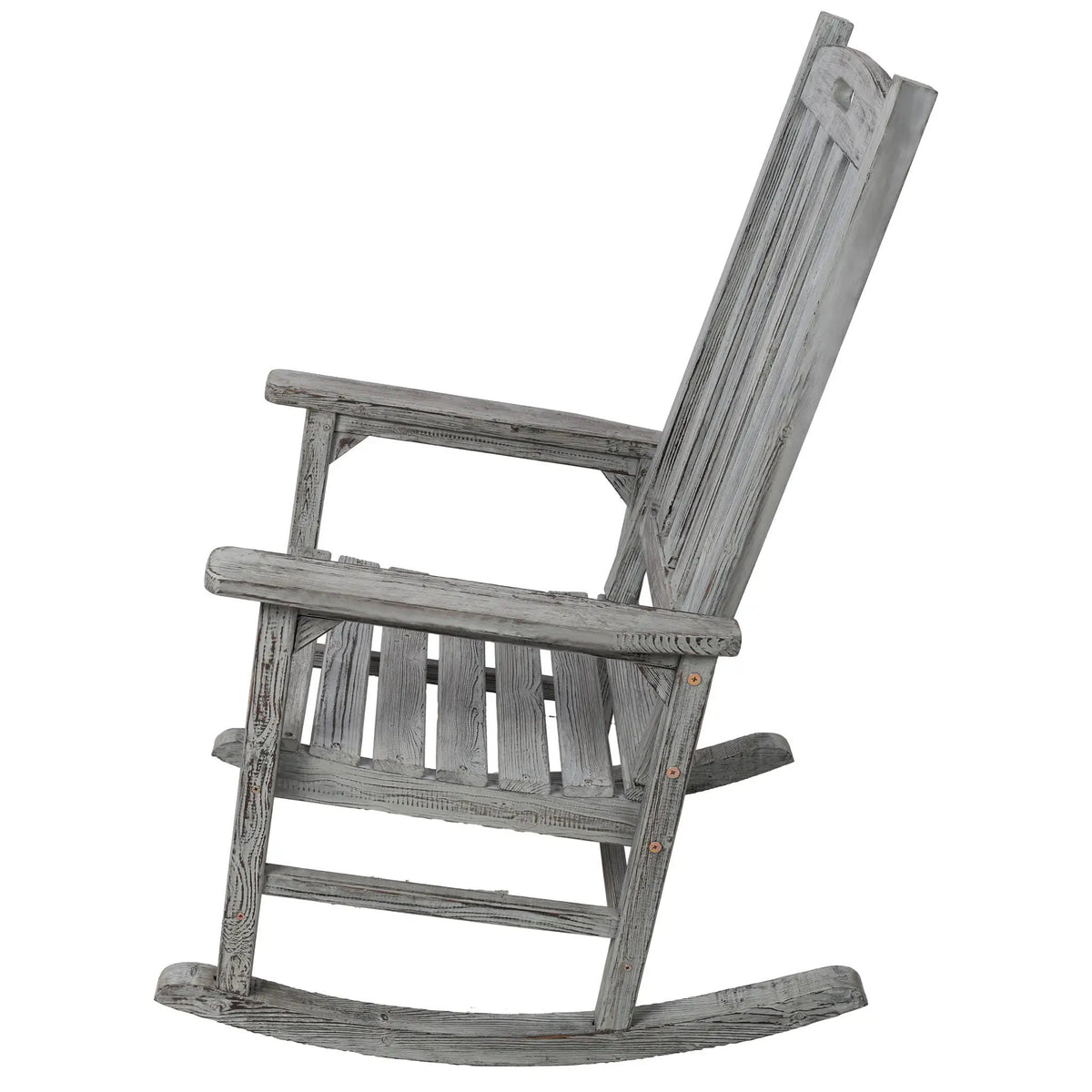 Oversized Porch Rocker Chair | 21 Inch Wide Seat | Tall Backrest | Fir Wood Construction