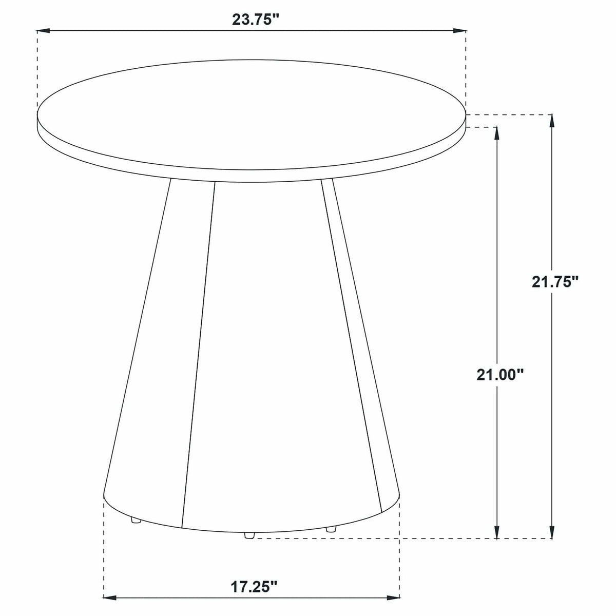 Franklin Round Wood Pedestal Side End Table Grey and | 23.5 x 23.5 x 21.75 in | Engineered Wood & Veneer | Dark Brown