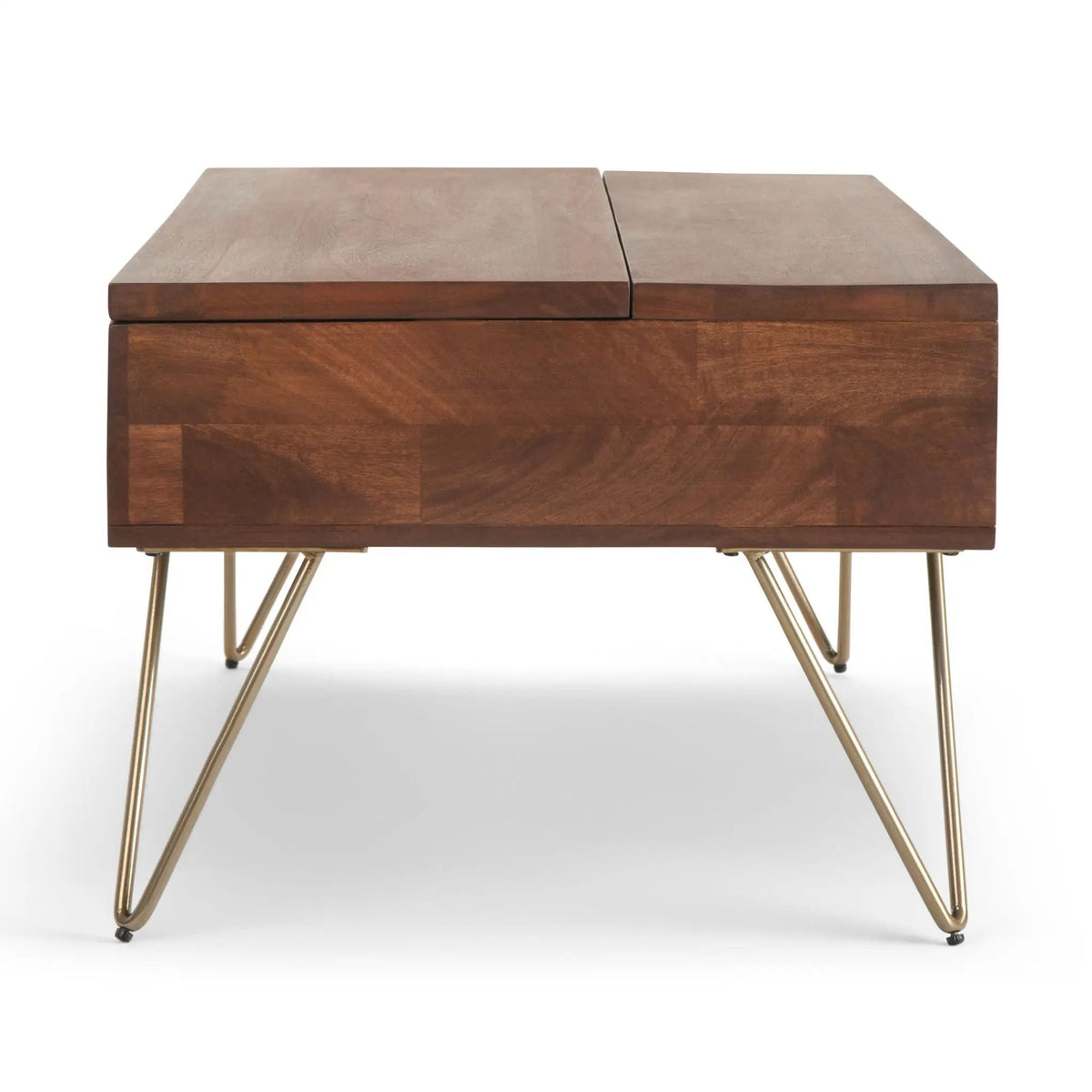 Hunter Lift Top Coffee Table | Handcrafted Solid Mango Hardwood | Split Lift Top | Large Storage Area
