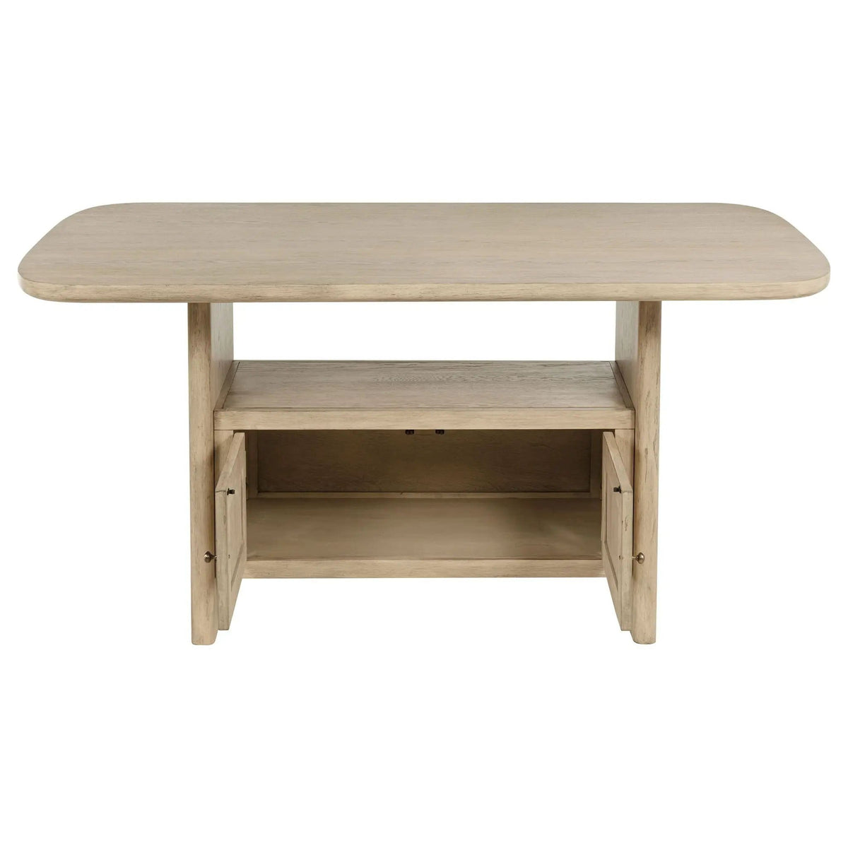 Kailani Cane Counter Height Storage Dining Table Beige | 72 x 42 x 36.5 in | Dining Room Furniture | Oak