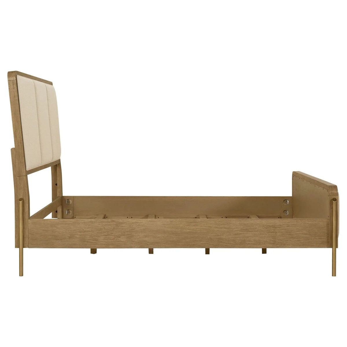 Arini 56-inch Queen Panel Bed Cream and Sand Wash | 65.25 x 92.5 x 56.25 in | Metal & Veneer | Bedroom