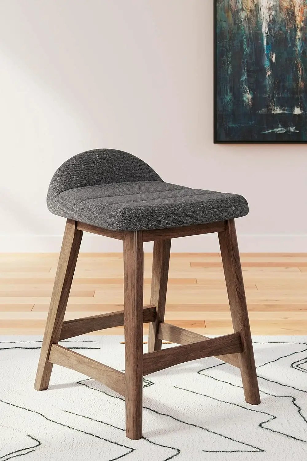 Counter Height Bar Stool Set Of 2 28.5 Inch Charcoal Brown from PriceLows™