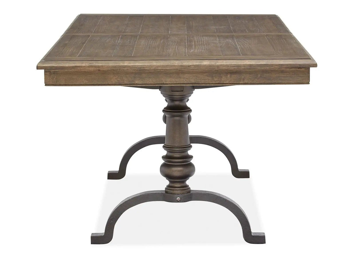 Roxbury Manor Rectangular Dining Table Dining Tables with Extension | Dining Tables with Extension | Oak Veneer & Metal | Homestead Brown