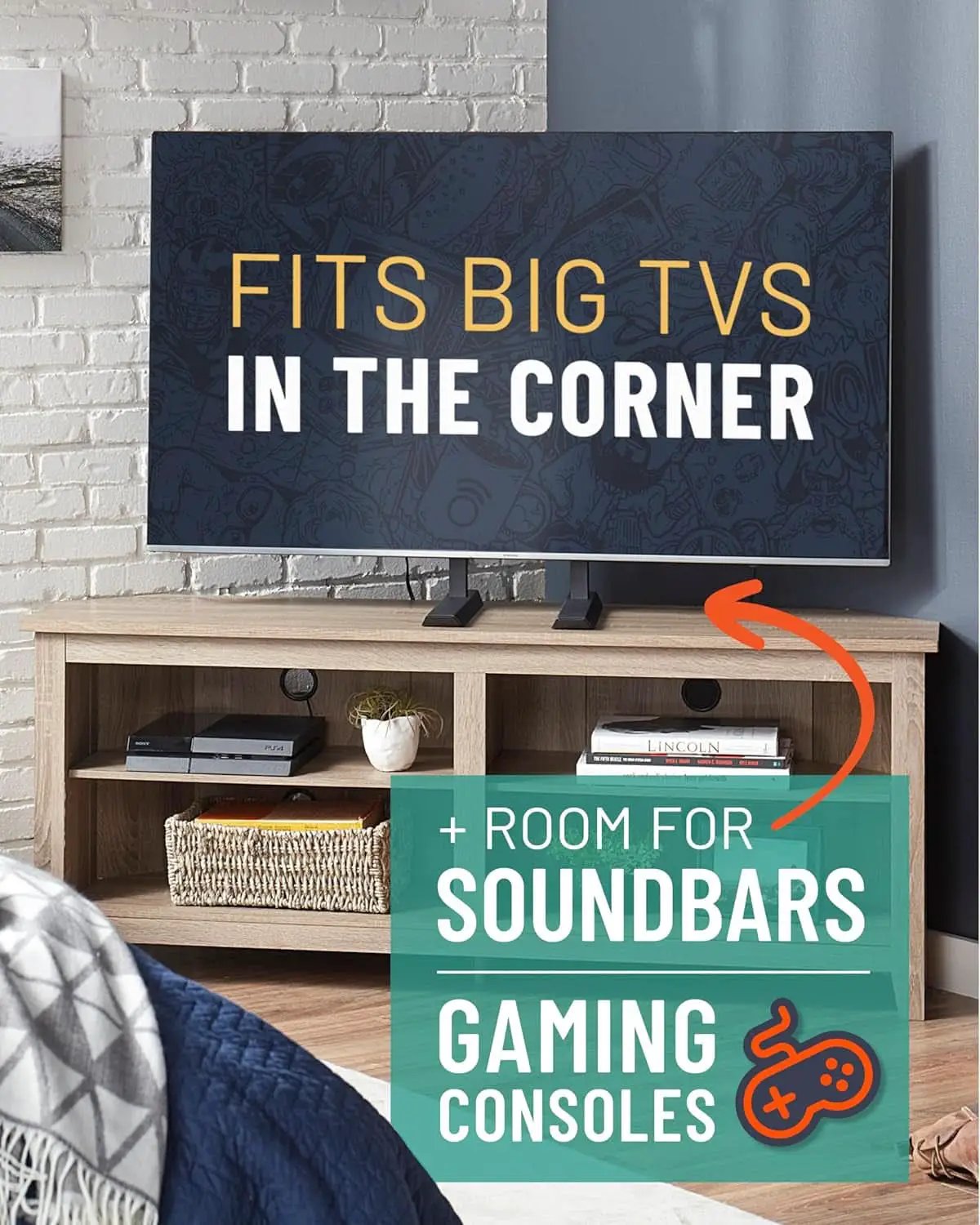 Universal Height Adjustable TV Stand For 49 To 77 Inch TVs from PriceLows™