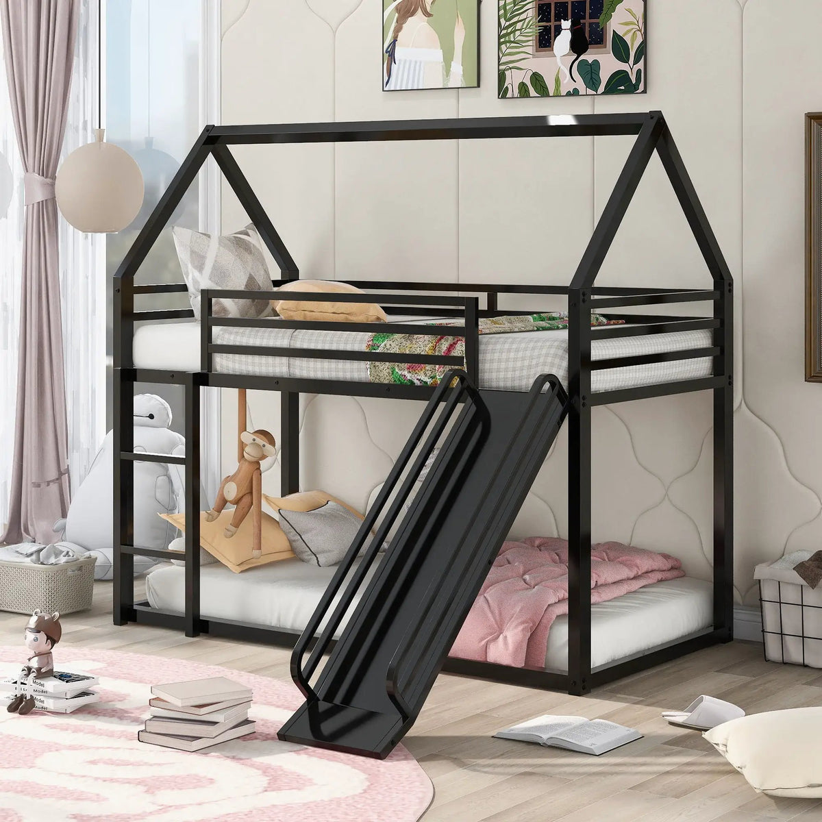Bunk Bed | Playhouse Design | Built In Slide | Twin Over Twin