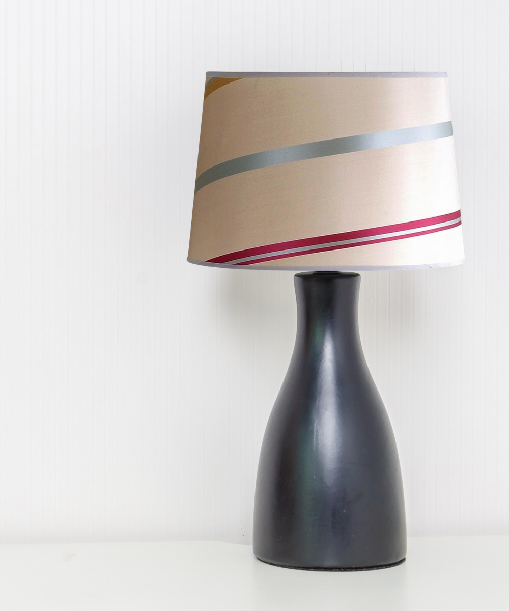 Drum Lamp Shade | Raw Silk | Striped Pattern | 14X10 Inches