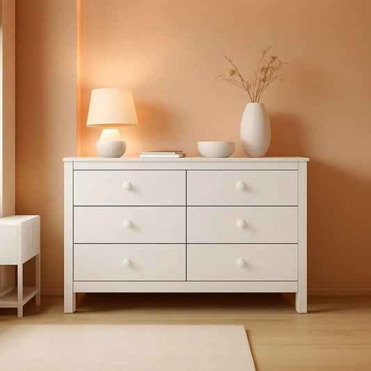 Noah White Six Drawer Dresser GREENGUARD Gold Certified from PriceLows™