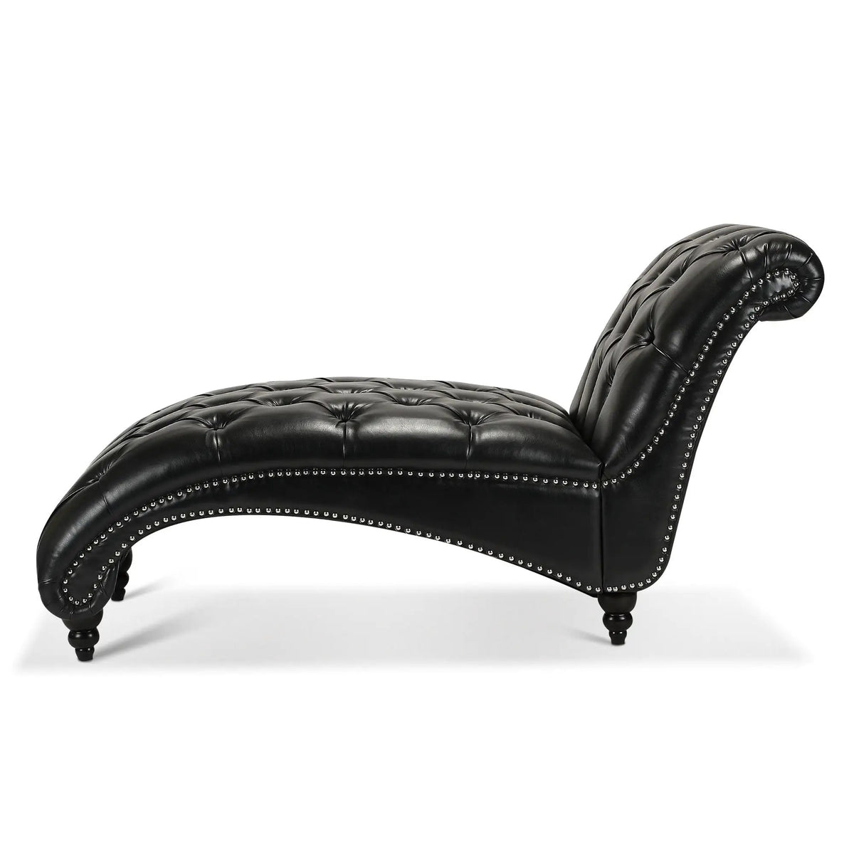 Tufted Armless Chaise Lounge | High Density Foam | Bubble Nail Trim