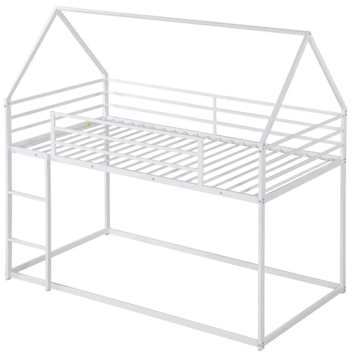 House Bunk Bed | With Built In Slide | Solid Metal Frame | Twin Over Twin