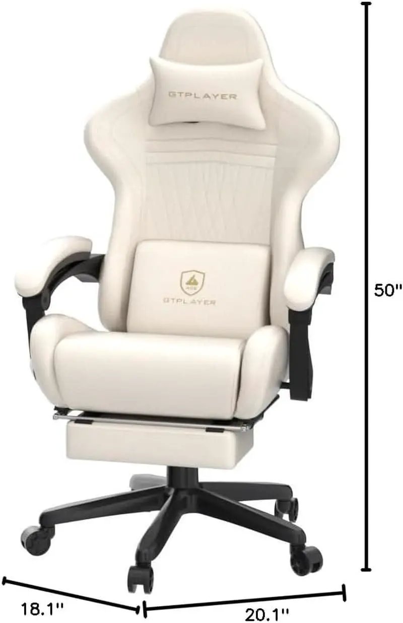 Ivory Bluetooth Speaker Gaming Chair With Footrest from PriceLows™