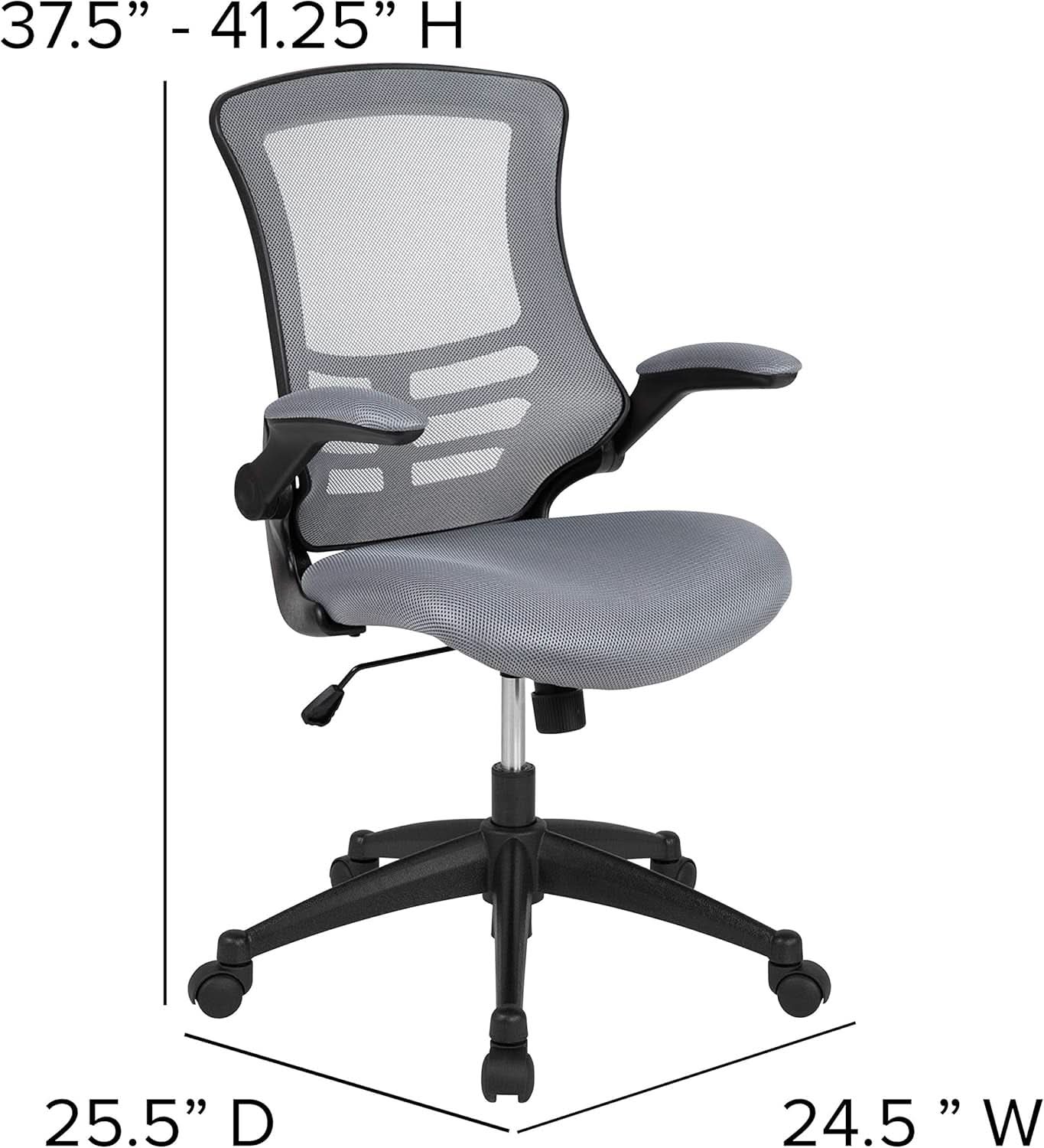Kelista Dark Gray Mesh Mid Back Office Chair For Desk from PriceLows™