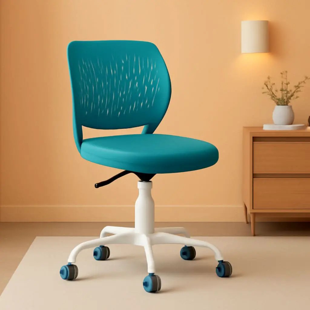 Turquoise Height Adjustable Kids Desk Chair With Lumbar Support from PriceLows™