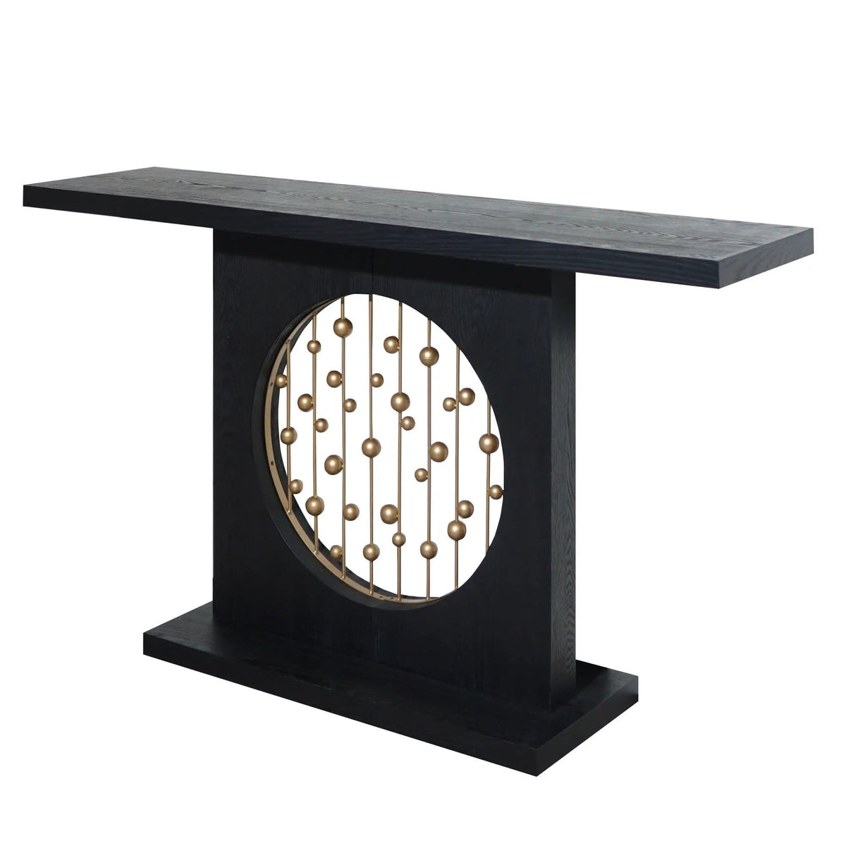 Console Table With Circular Art Decor For Living Room Multi | 56 x 14 x 32.3 in | Engineered Wood & Metal | Living Room