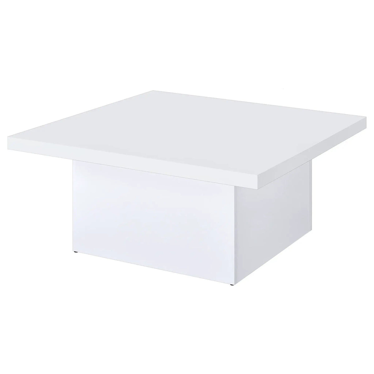 Devar Square Engineered Wood Coffee Table White High Gloss | 35.5 x 35.5 x 16.25 in | Engineered Wood | Living Room