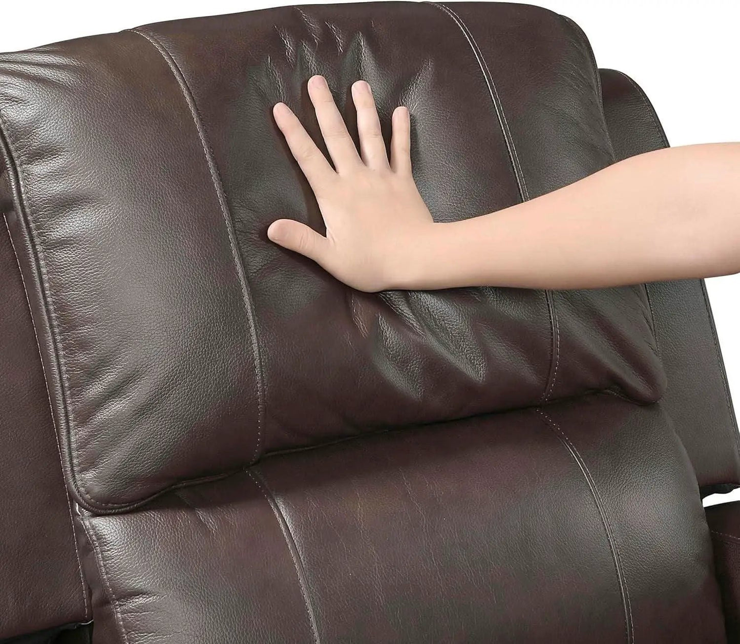 Manual Double Recliner Sofa Brown Leather Match Wall Hugger from PriceLows™