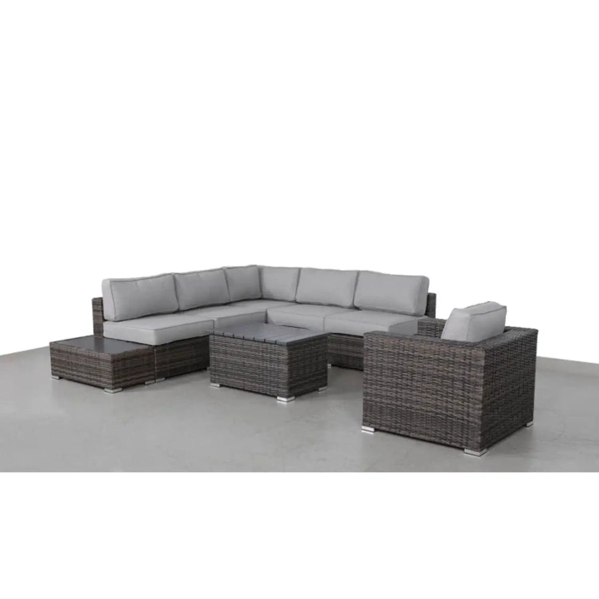 Outdoor Sectional Set | Handcrafted Wicker | Ultra-Soft Cushions | Entertainment Seating
