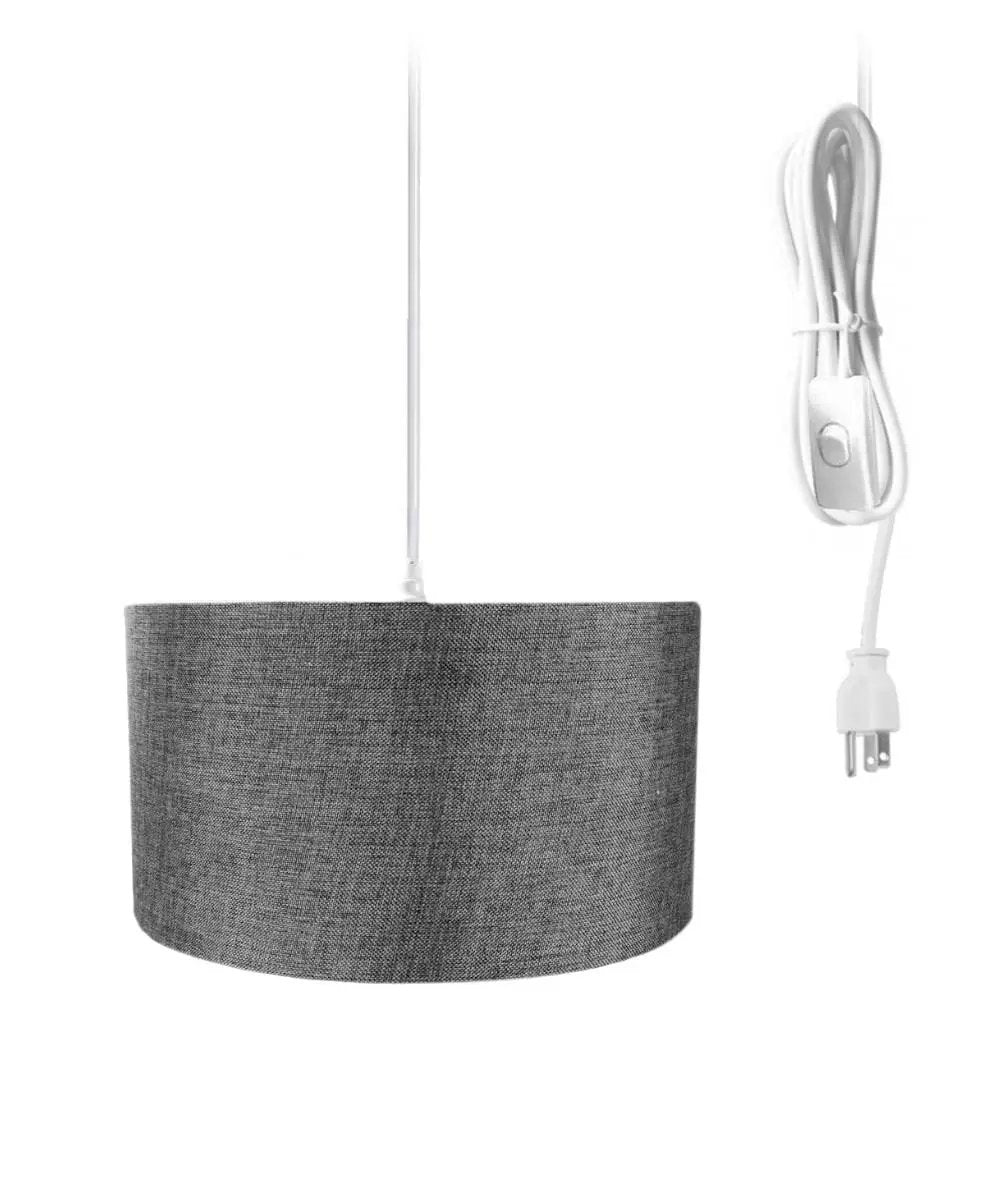 Swag Pendant Ceiling Light | Plug In Cord | Granite Grey Shade