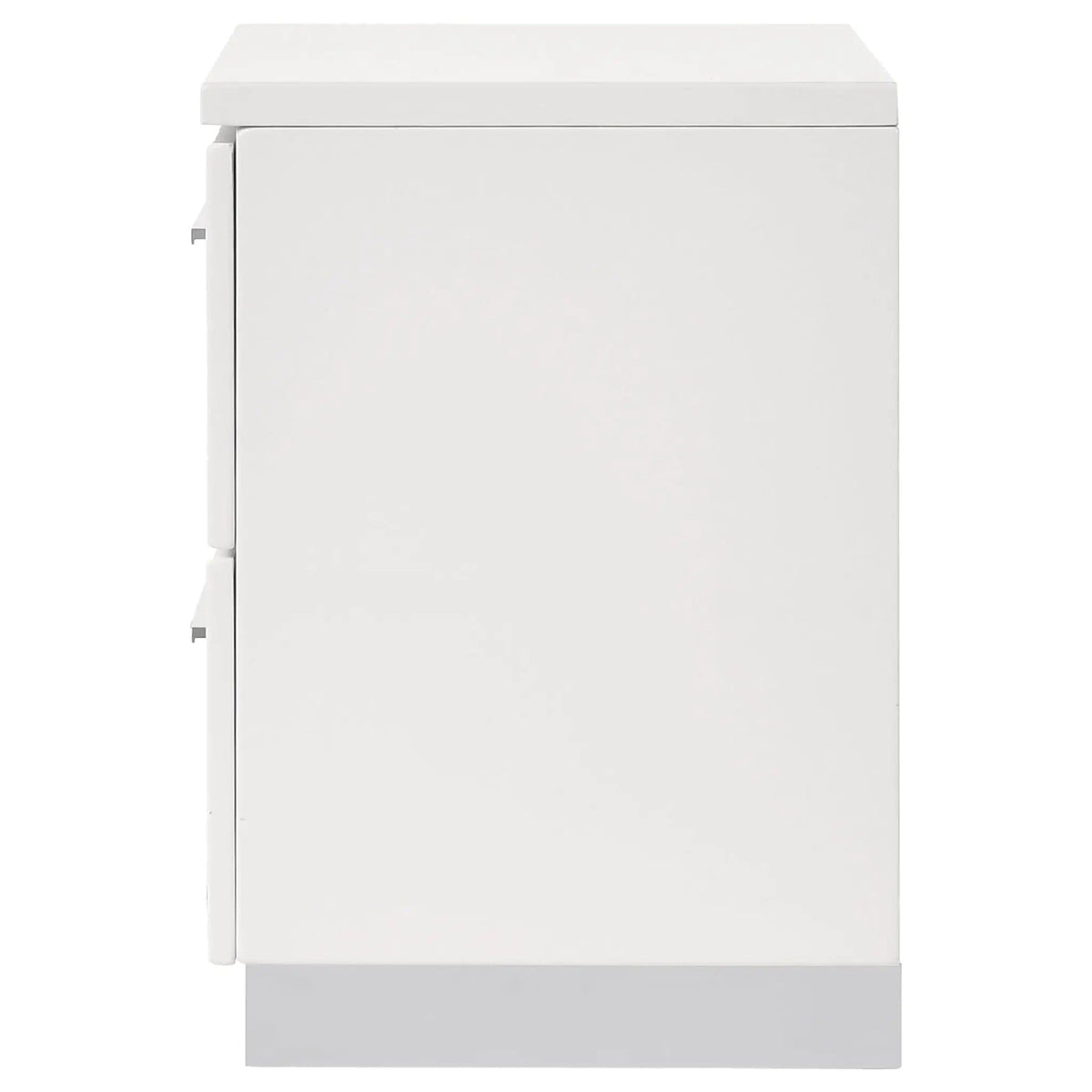 Felicity 2-drawer Nightstand White High Gloss | 23.25 x 15.25 x 22.75 in | Metal | Bedroom