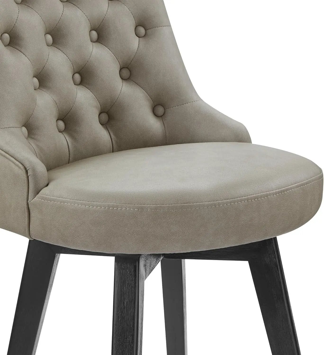 Bar Stool 30 Inch Stone Grey Upholstered 360 Degree Swivel from PriceLows™