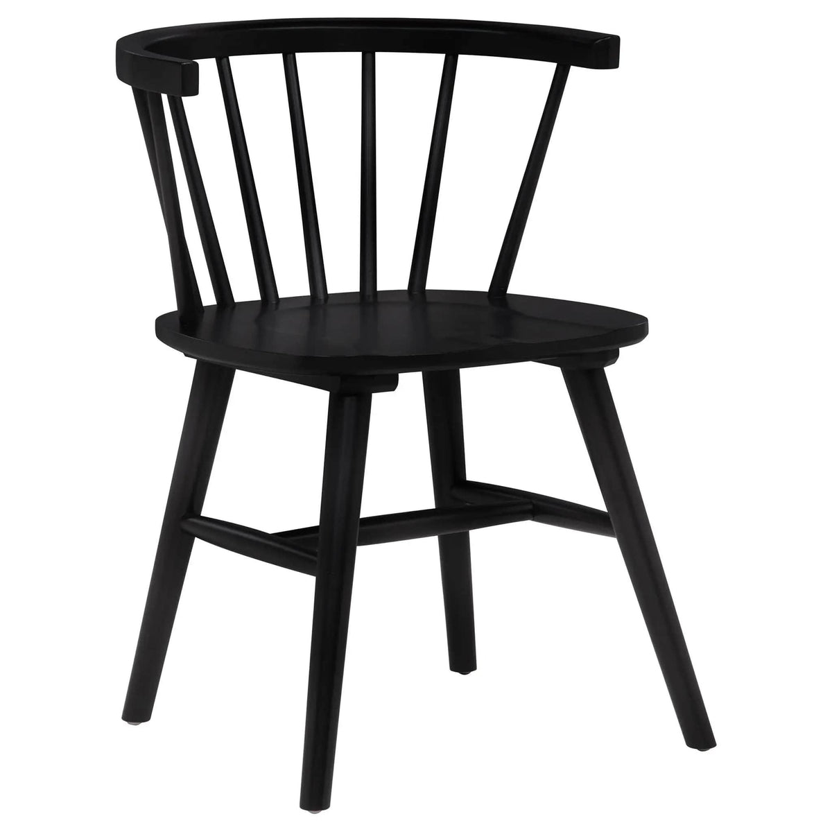 Jeffries Windsor Wood Dining Side Chair Black (Set of 2) | 20.5 x 22.25 x 30 in | Rubberwood & Plywood | Dining Room