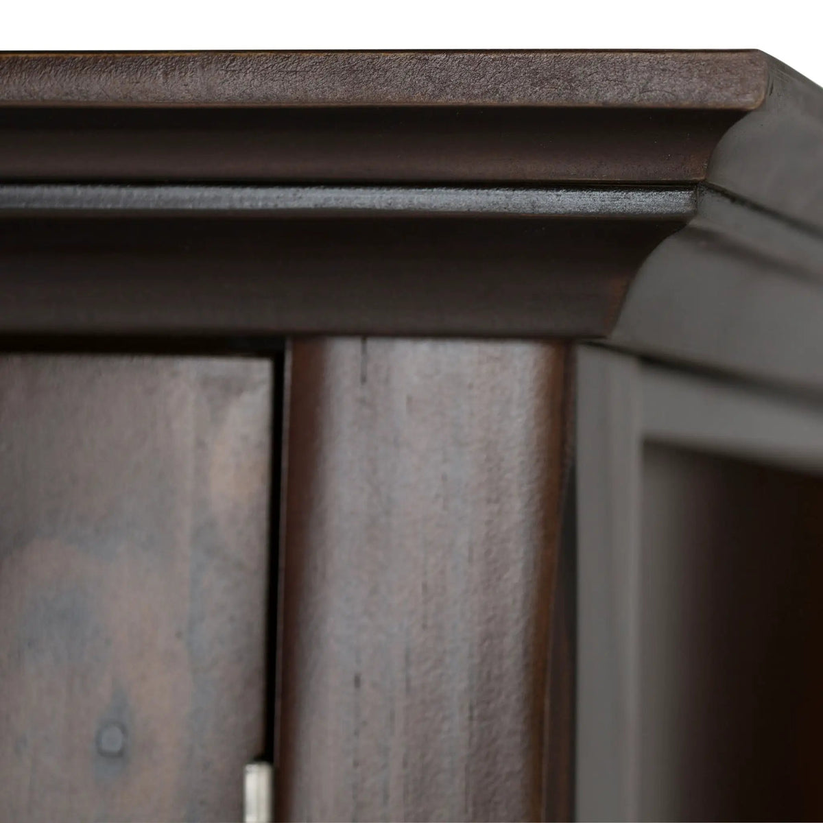 Acadian Storage Cabinet | Medium Handcrafted Solid Wood | Two Glass Doors | Two Adjustable Shelves