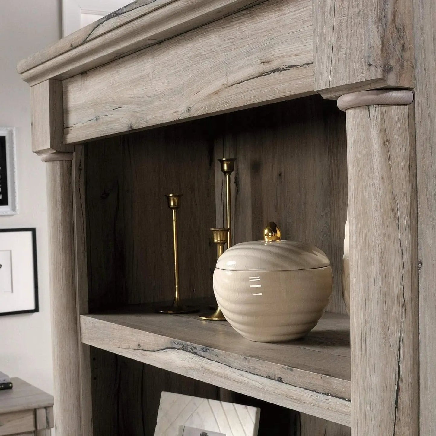 Palladia Library With Doors Bookcase Split Oak 71H from PriceLows™