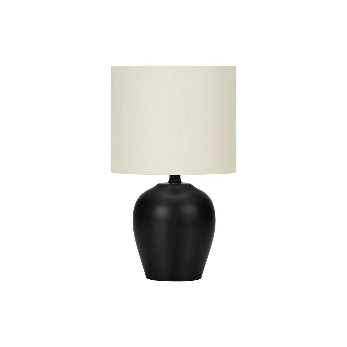 Black And Cream Table Lamp | Transitional Design | Black Ceramic Base | 16.5 Inch Height