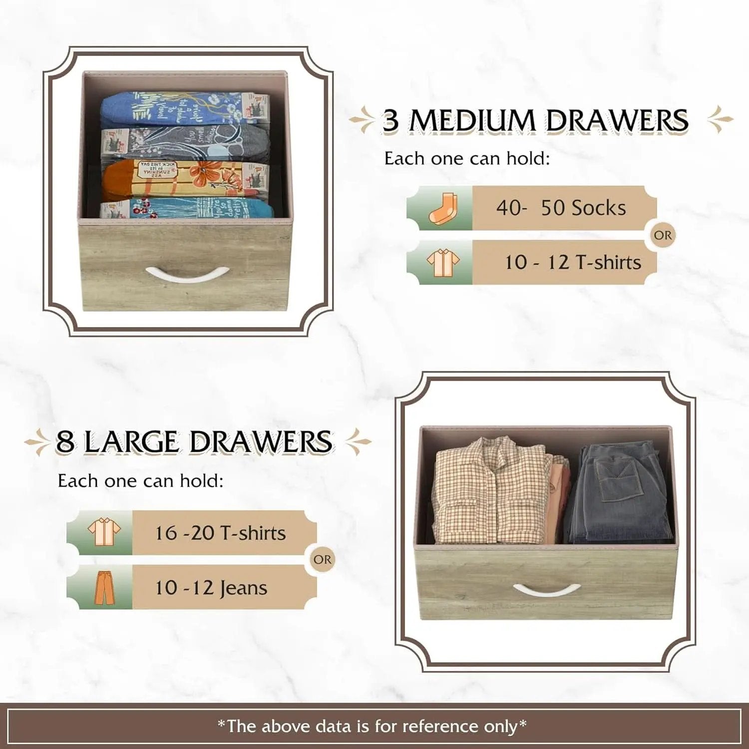 Tall Fabric Dresser Storage Tower 11 Drawer Greige Bedroom from PriceLows™