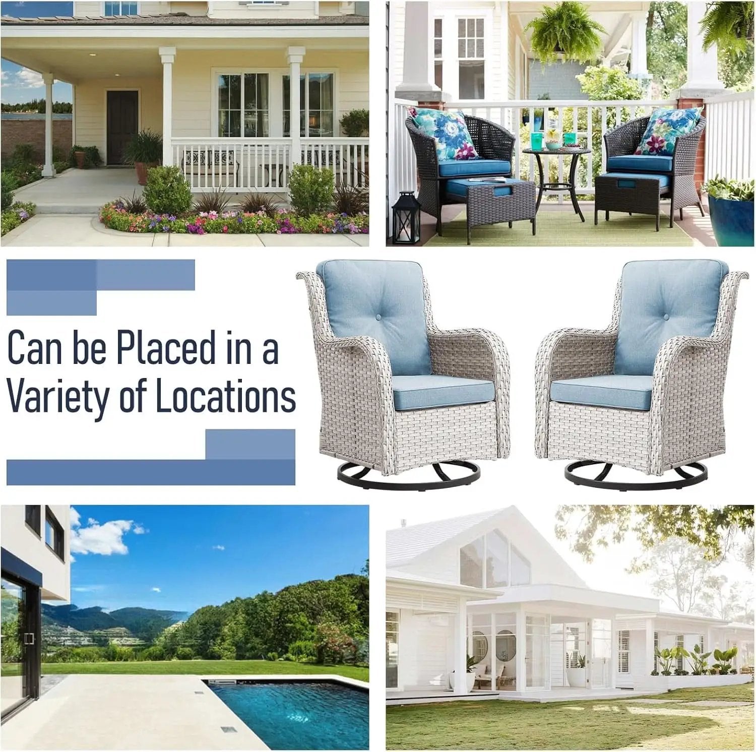 Comfortable 11 Piece Outdoor Furniture Set with Swivel Rockers from PriceLows™