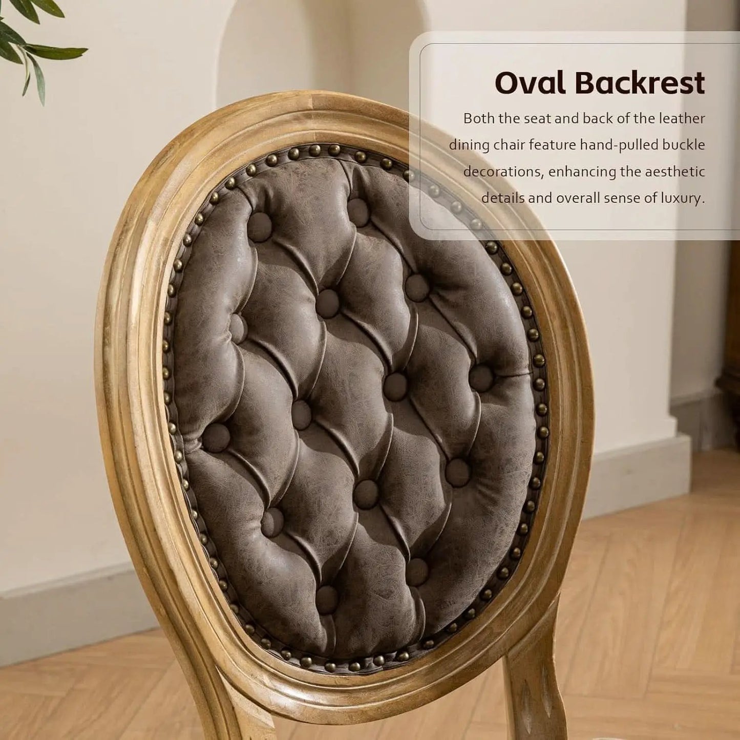 Brown PU Leather Upholstered Dining Chairs Set Of 6 from PriceLows™