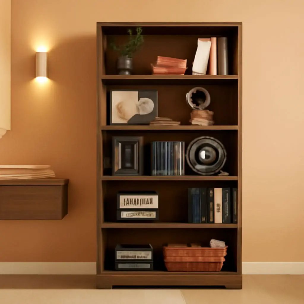 65 Inch Solid Hardwood Bookshelf With Five Tier Open from PriceLows™