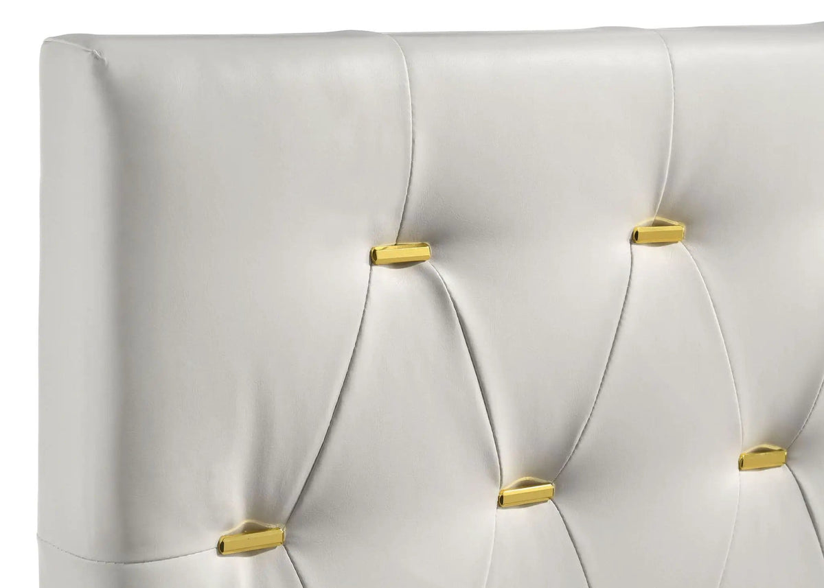 Kendall Upholstered Queen Panel Bed | 64.25 x 87 x 49.25 in | Bedroom Furniture | White