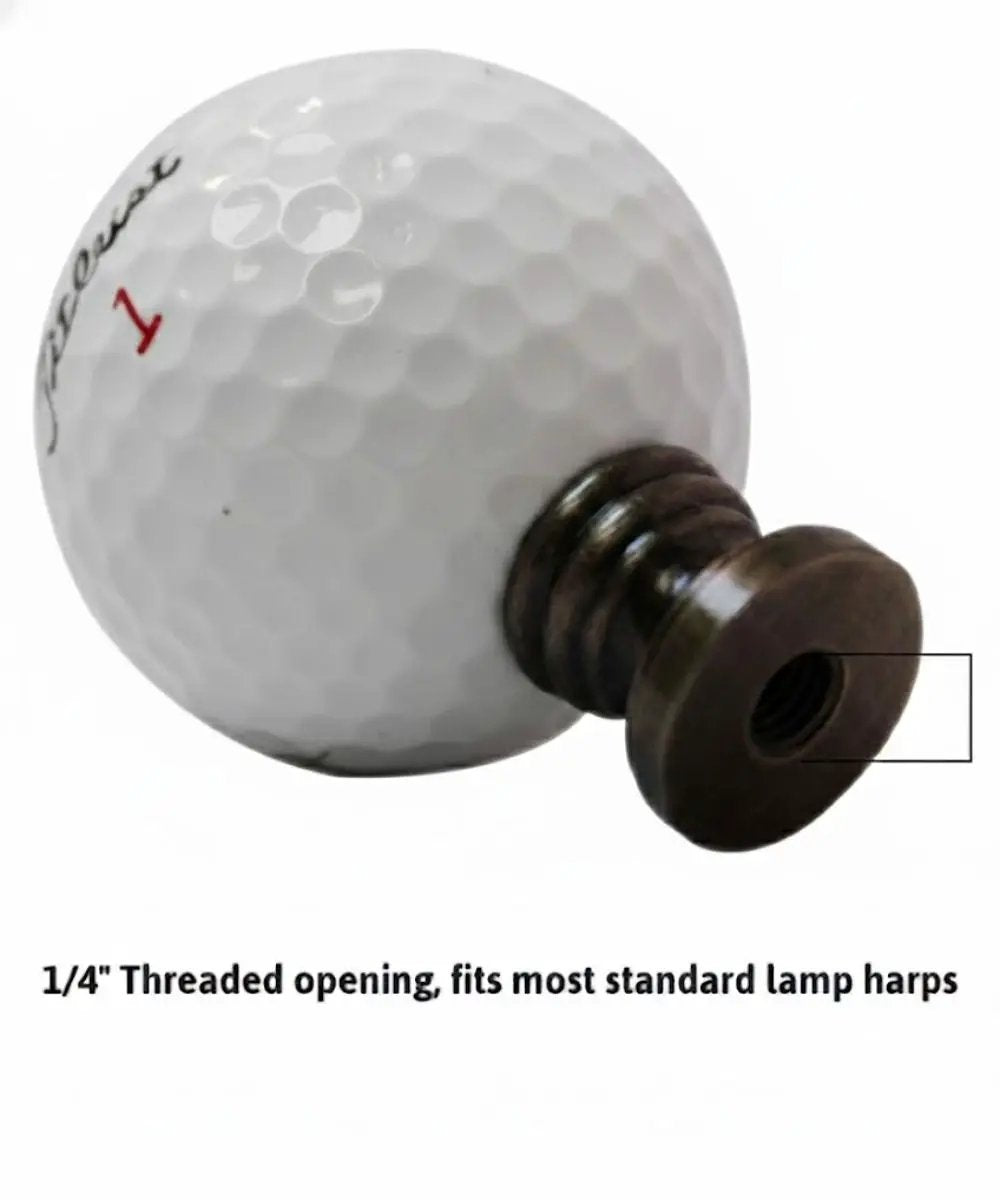 Golf Ball Lamp Finial | White Finish | 2.25 Inch Height | Decorative Accent