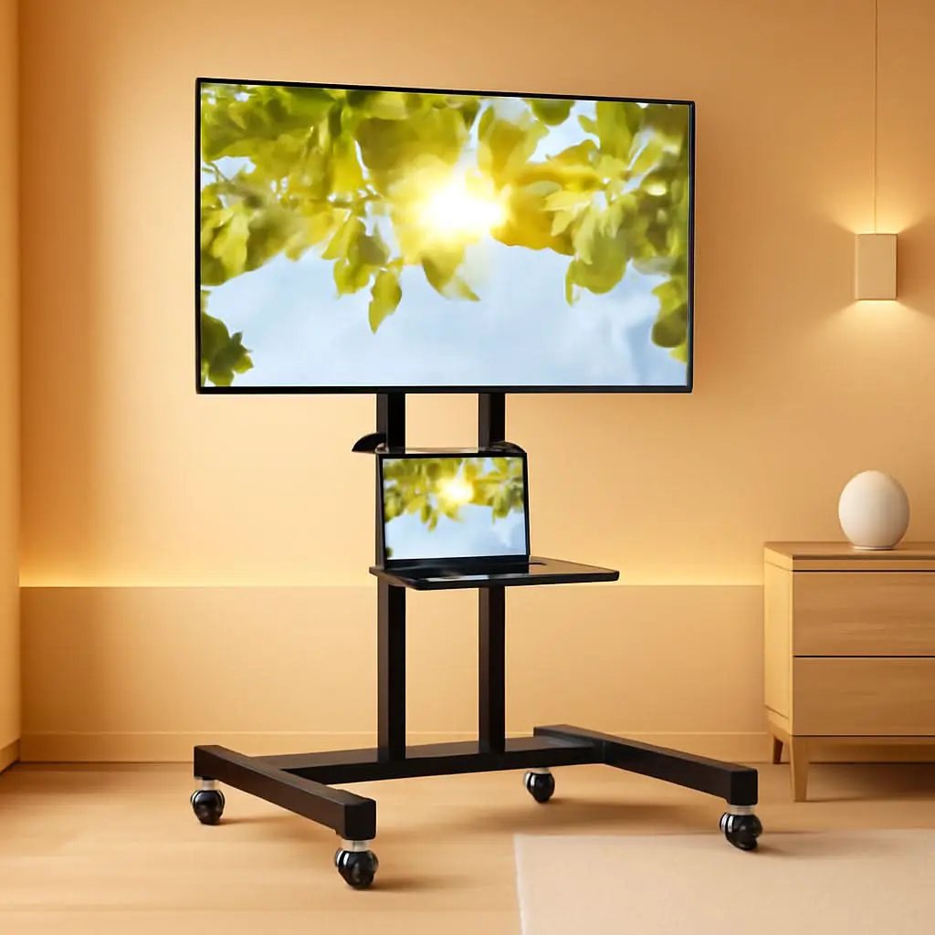 Rolling TV Stand Height Adjustable 32 To 83 Inch Screens from PriceLows™
