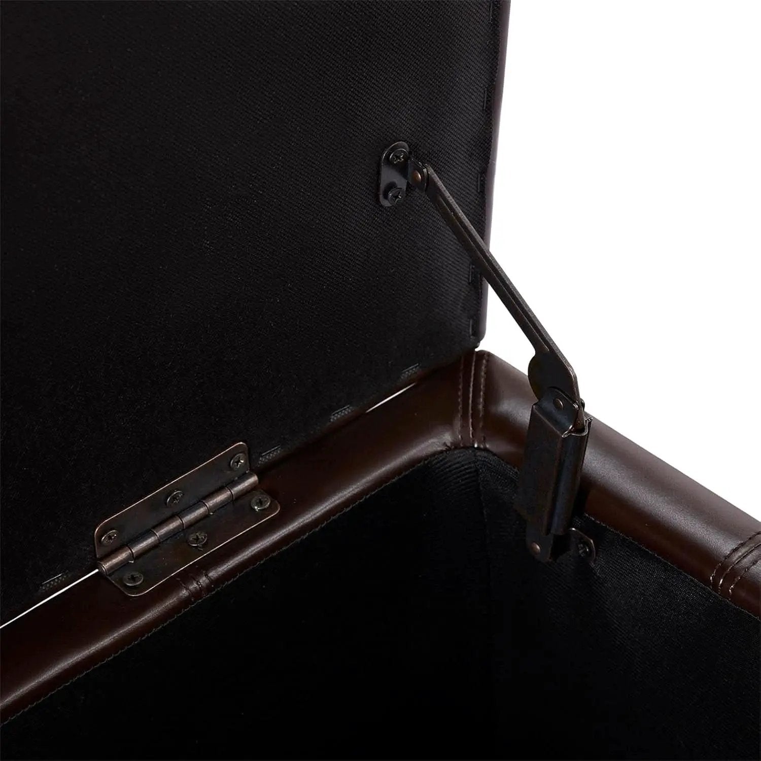 Square Leather Storage Ottoman 30-Inch Brown Durable from PriceLows™