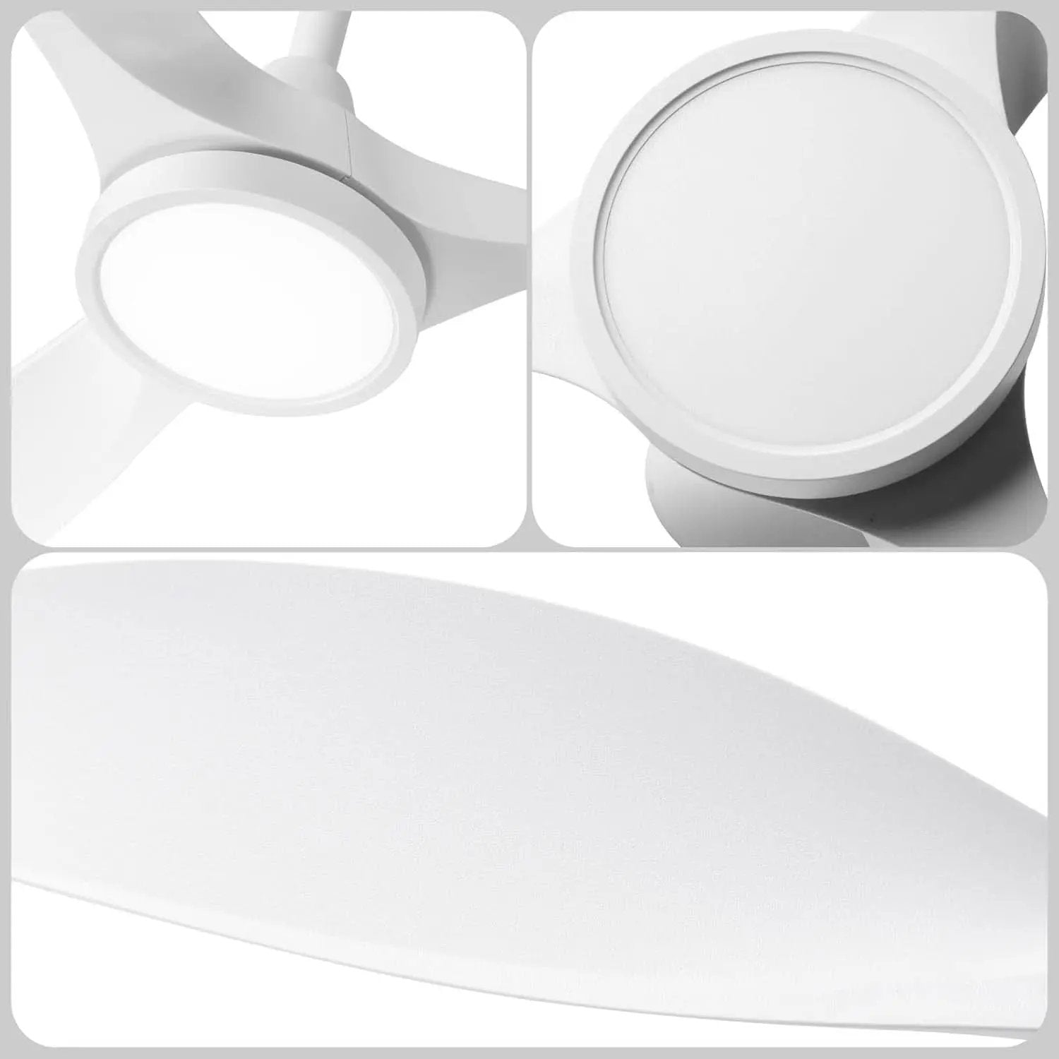 52 Inch White Energy Efficient Ceiling Fan With LED Light from PriceLows™