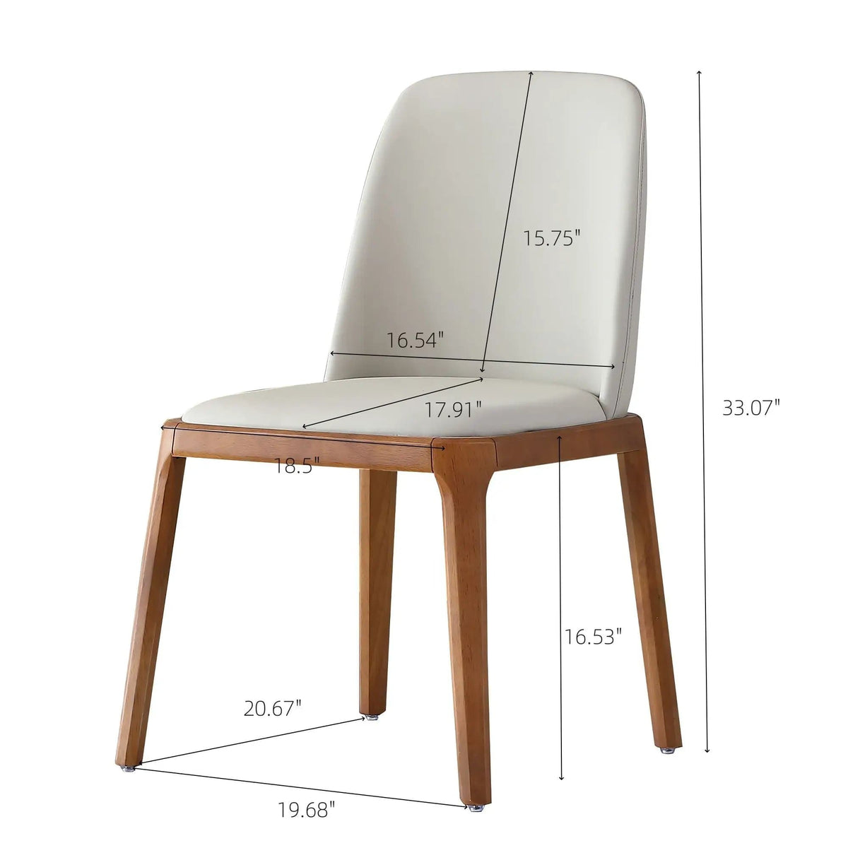 Modern Dining Chairs, Wooden Legs (Set of 2) - | 19.68 x 20.67 x 33.07 in | Velvet & Veneer | Gray