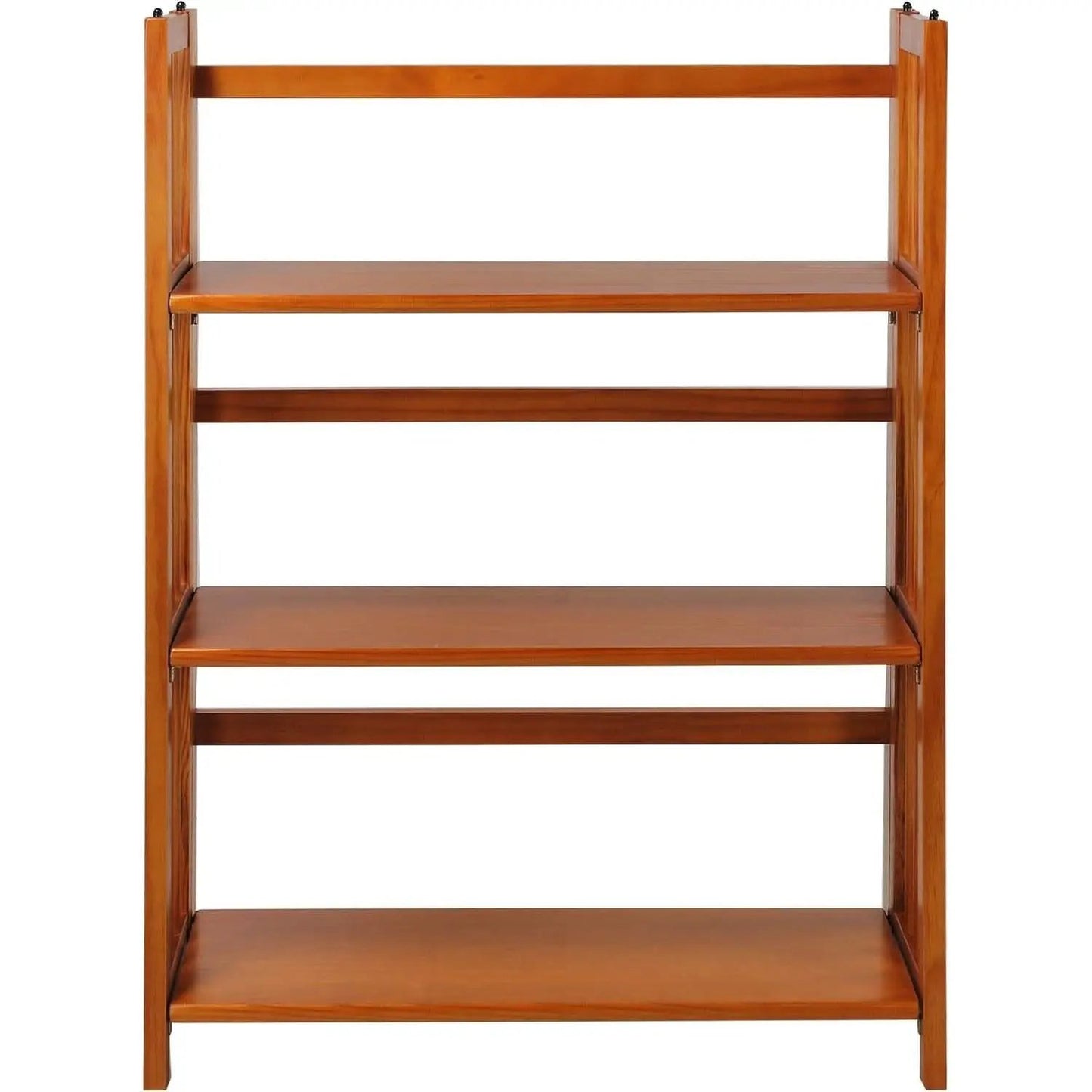 3-Shelf Folding Stackable Bookcase 27.5 Inch Wide Honey Oak from PriceLows™