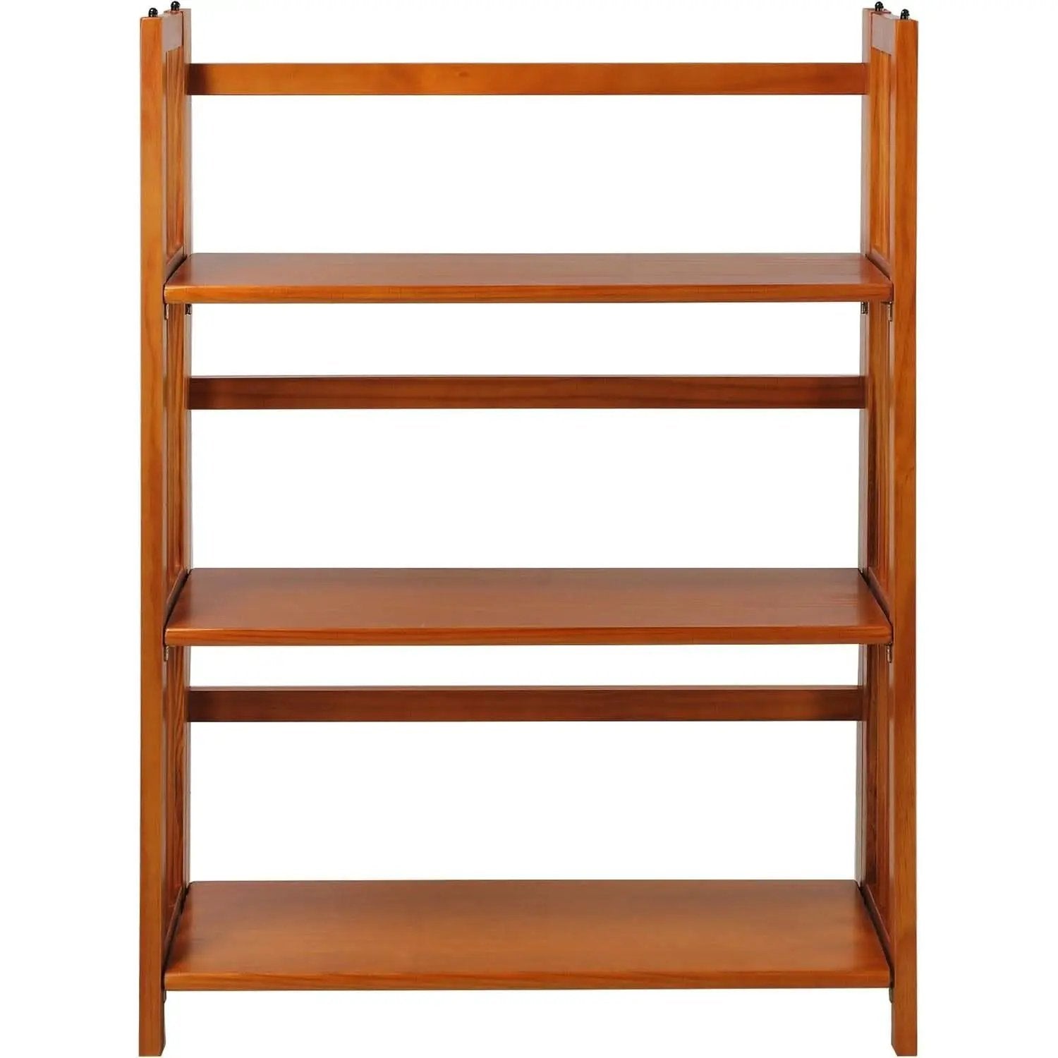 3-Shelf Folding Stackable Bookcase 27.5 Inch Wide Honey Oak from PriceLows™