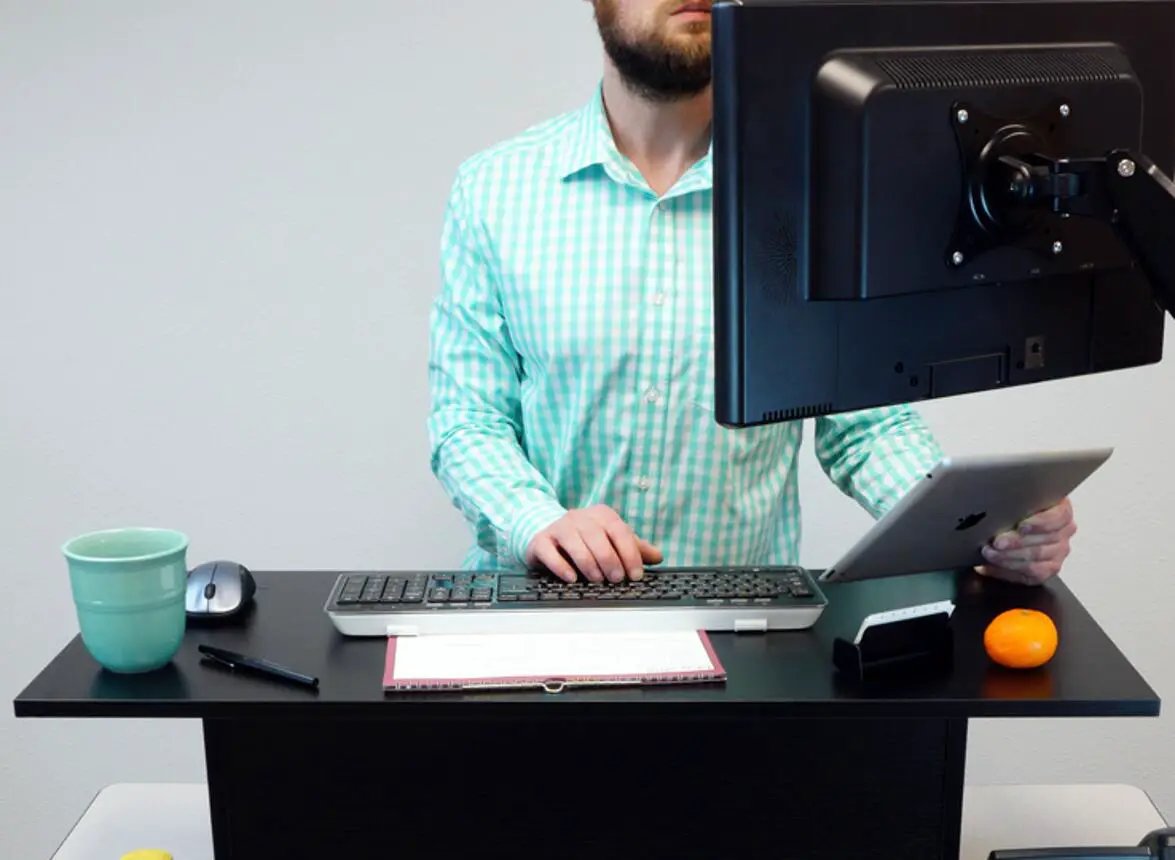 Stand Up Desk | Tall Height | Portable Frame | Black Finish