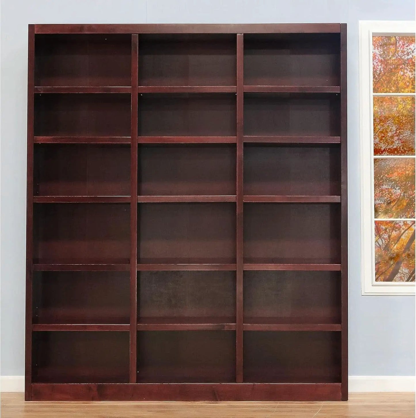 Traditional Oak Bookcase 84 Inch Tall With 18 Shelves from PriceLows™