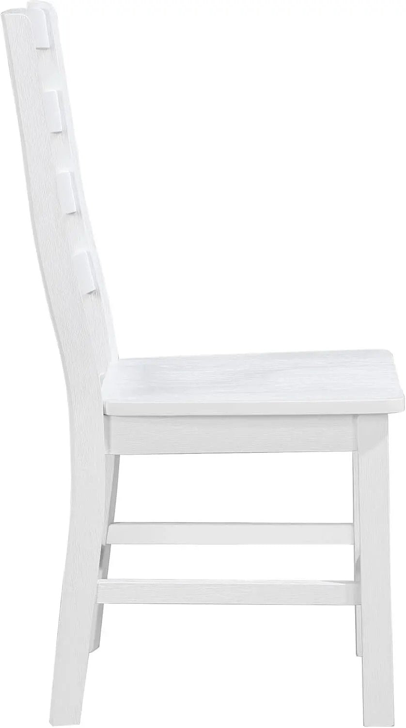 White Farmhouse Dining Chairs Set of 2 With Footrest from PriceLows™