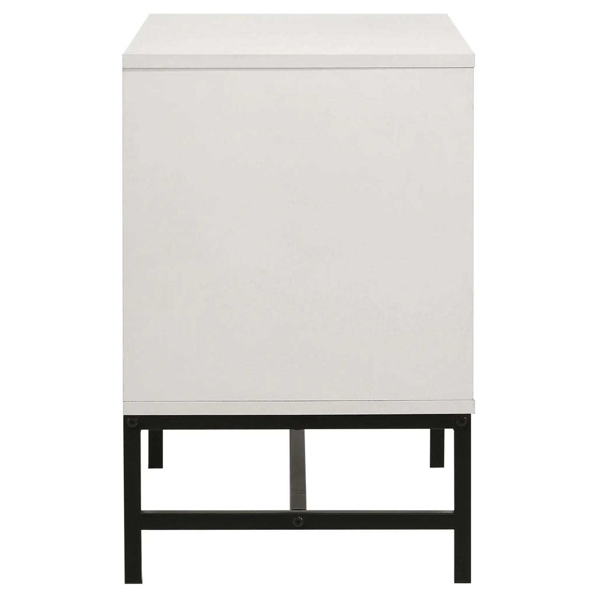 Sonora 2-drawer Nightstand Bedside Table | 23.5 x 15.25 x 23.5 in | Engineered Wood & Metal | White
