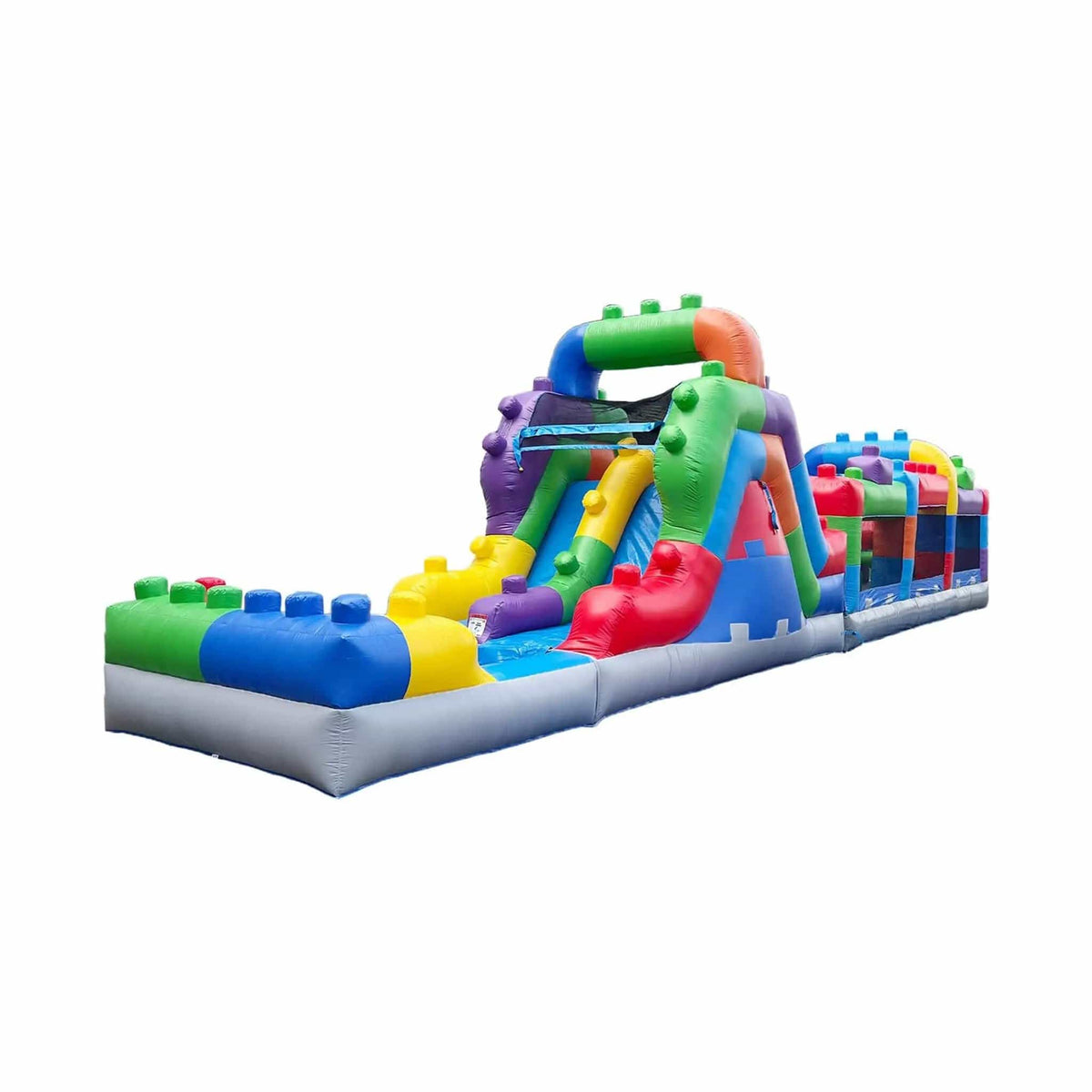 42FT Commercial Inflatable Obstacle Course With Dual Water Slide | 42 ft | Inflatable Bouncer | Home