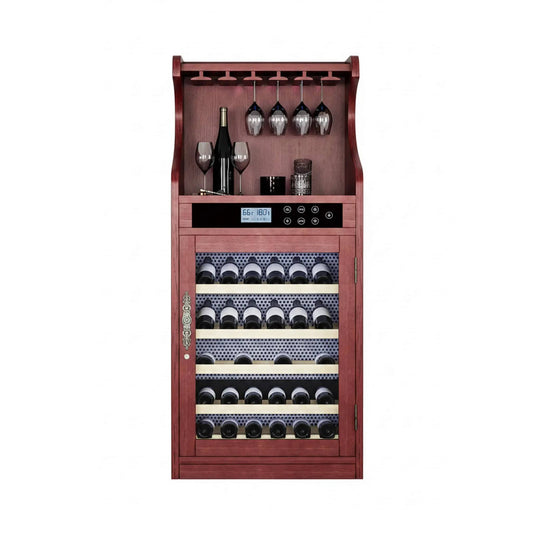 Luxury 43-Bottle Freestanding Low Noise Wine Cooler Cabinet | Glass | Wine Fridge | Home