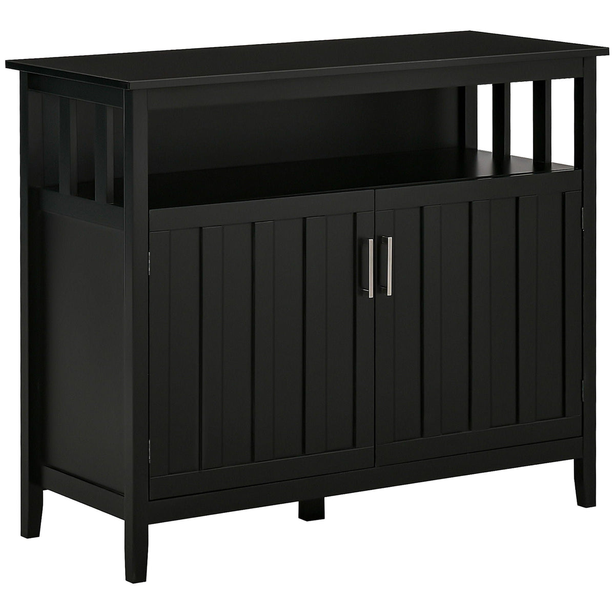 Homcom Sideboard Buffet Cabinet, Kitchen Cabinet, Coffee Bar Cabinet With 2 Doors | 41.8 x 17.8 x 35.5 in | Mdf | Black