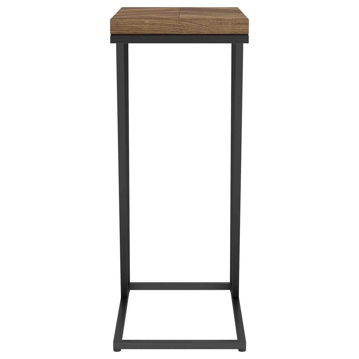 Sergio Engineered Wood C-Shaped Side Table Rustic Tobacco | 10 x 18 x 25 in | Engineered Wood & Metal | Home