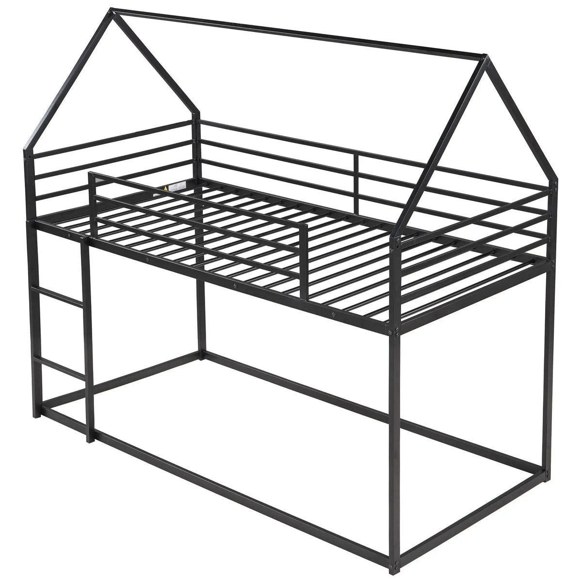 House Bunk Bed | With Built In Slide | Solid Metal Frame | Twin Over Twin