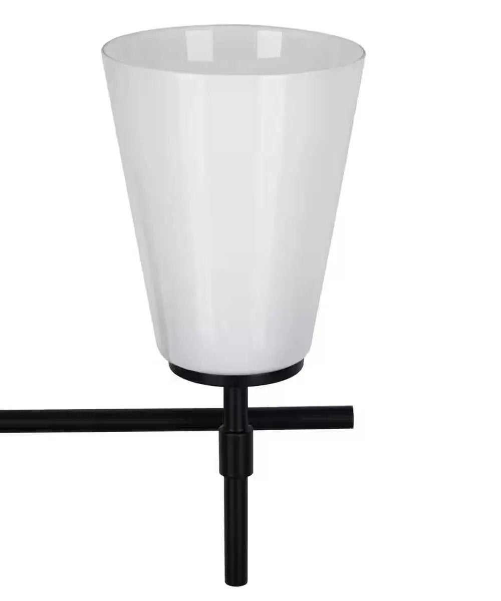 Vanity Light Fixture | 3 Light Black Finish | Opal Glass Shade | 24 Inch Wide
