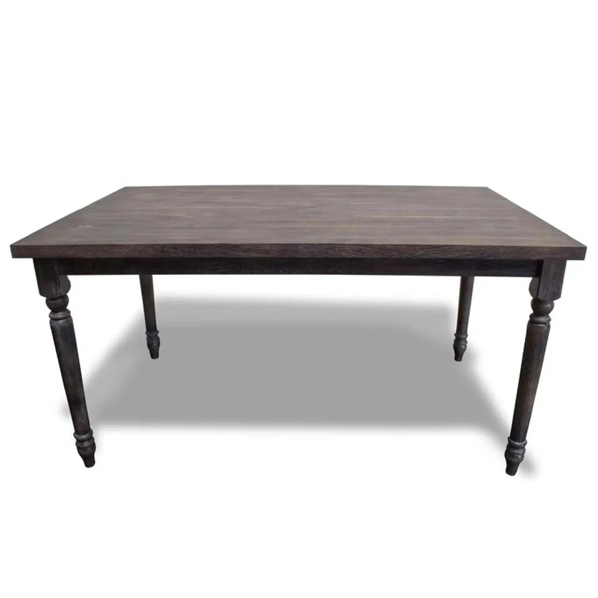 Rectangular Dining Table | Weathered Grey Finish | Four Leg Base | Seats Six